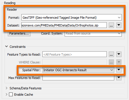 Configuring the FeatureReader